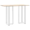vidaXL barborðsfætur T-laga 2 stk. hvítir 50x35x(100-101) cm stál