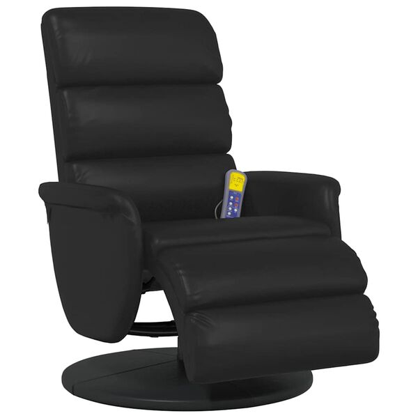 vidaXL Nudd Recliner St&oacute;ll Svartur 71 x 98 x 106 cm Gervile&eth;ur