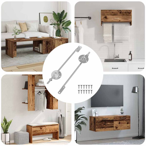 vidaXL Lokalstu&eth;ningshengill 2 pcs Silfur 194 x 36 x 18 mm J&aacute;rn