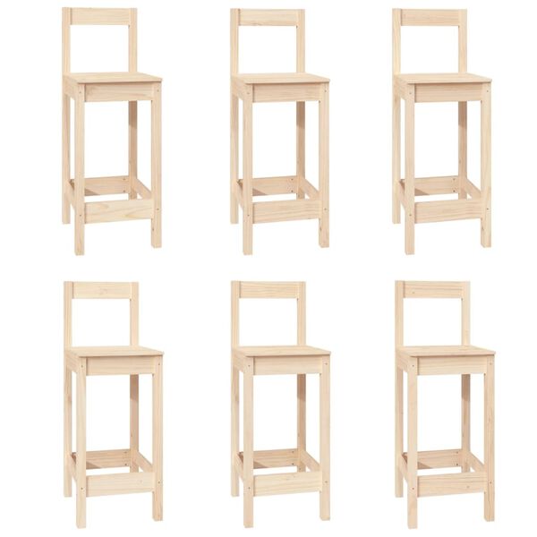 vidaXL 7 Stykki Stangasett Gegnheil Fura