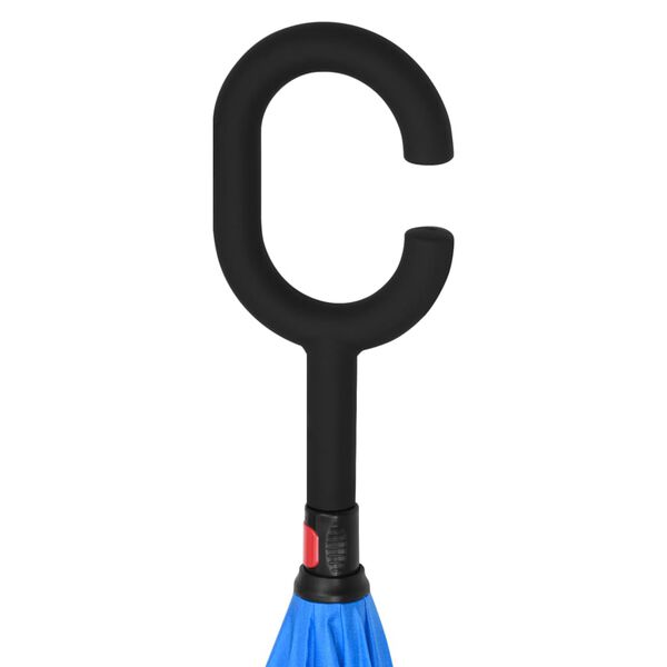 vidaXL Regnhl&iacute;f C-handfang Svartur 108 cm