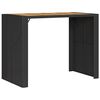 vidaXL Gar&eth;barbor&eth; me&eth; Akas&iacute;uvi&eth;arpl&ouml;tu Svart 145x80x110 cm P&oacute;l&yacute;rattan