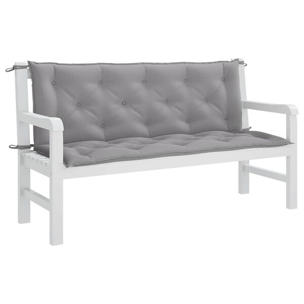 vidaXL Sessa á Garðbekk Grá 150x(50+50)x7cm Oxfordefni