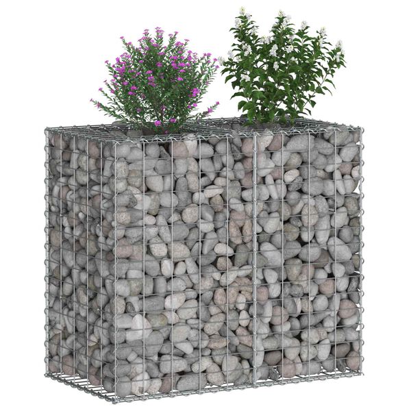 vidaXL Gabion h&aelig;kka&eth; r&uacute;m Silfur 90 x 50 x 80 cm Galvaniserad st&aacute;l
