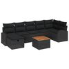 vidaXL Gar&eth;s&oacute;fa sett me&eth; p&uacute;&eth;i me&eth; geymslu 8 pcs Svartur Poly rattan