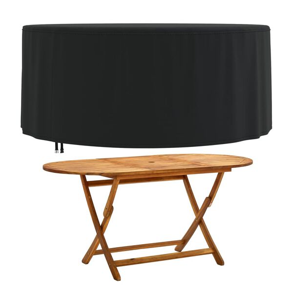 vidaXL Gar&eth;h&uacute;sgagnahl&iacute;f Hringlaga Sv&ouml;rt &Oslash;182x71 cm 420D Oxford