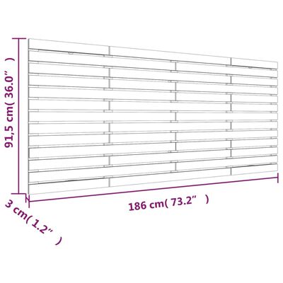 vidaXL Vegghengdur Höfðagafl Ljósbrúnn 186x3x91,5 cm Gegnheil Fura