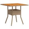vidaXL Gar&eth;bor&eth; Drappa&eth; 80x80x75 cm P&oacute;l&yacute;rattan og Akas&iacute;a