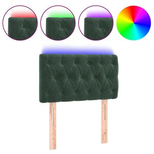 vidaXL LED H&ouml;f&eth;agafl D&ouml;kkgr&aelig;nt 80x7x78/88 cm Flauel