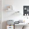 vidaXL Vegghengdar Hillur 2 stk. Hv&iacute;tar 50x23x3,8 cm MDF