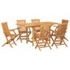 vidaXL Gar&eth;ur bor&eth;sett 7 pcs Br&uacute;nn Solid teak vi&eth;ur