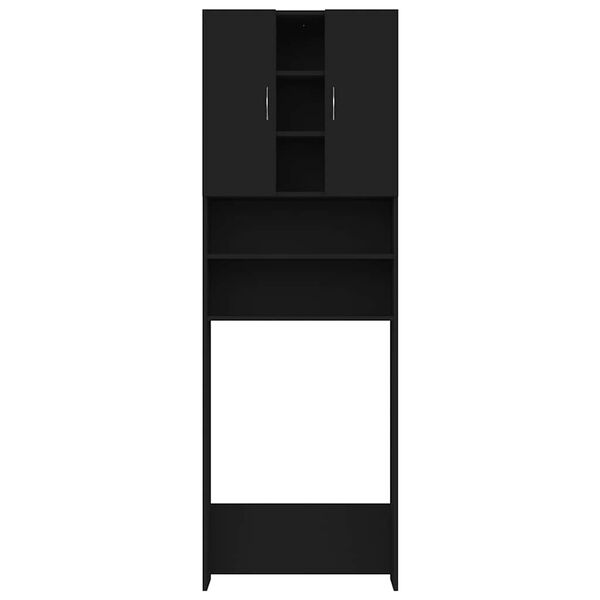 vidaXL Þvottavélaskápur Svartur 64x25,5x190 cm