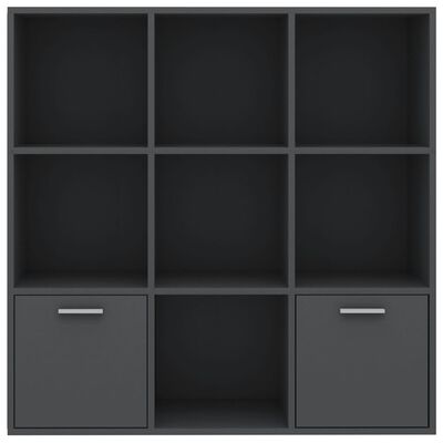 801118 vidaXL Book Cabinet Grey 98x30x98 cm Chipboard