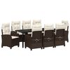 vidaXL Gar&eth;ur bor&eth;sett me&eth; p&uacute;&eth;i 9 pcs Br&uacute;nn p&oacute;l&yacute;rattan