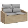 vidaXL Gar&eth;s&oacute;fa sett me&eth; geymslu 7 pcs Beige og lj&oacute;sgr&aacute;r p&oacute;l&yacute;rattan