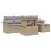vidaXL Gar&eth;s&oacute;fa sett 6 pcs Drapplita&eth;ur p&oacute;l&yacute;rattan