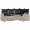 vidaXL Gar&eth;s&oacute;fa sett 4 pcs Lj&oacute;sgr&aacute;tt p&oacute;l&yacute;rattan