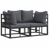 vidaXL Utandyra h&uacute;sg&ouml;gn me&eth; p&uacute;&eth;i 2 Stykki Svartur og Anthracite metal