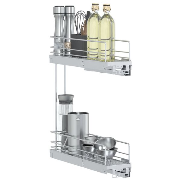 vidaXL &Uacute;tdraganleg V&iacute;rkarfa 2 H&aelig;&eth;a Silfurlitu&eth; 47x12x56 cm