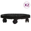 vidaXL Pl&ouml;ntuvagnar me&eth; Hj&oacute;lum 2 stk. &THORN;verm&aacute;l 30 cm Svartir 170 kg