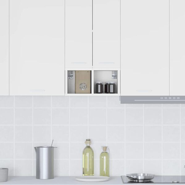 vidaXL Vegghengdur sk&aacute;pur Hv&iacute;tt 20 x 29,5 x 40 cm Samsettur vi&eth;ur