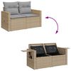 vidaXL Gar&eth;s&oacute;fa sett me&eth; p&uacute;&eth;i 13 pcs Drapplita&eth;ur p&oacute;l&yacute;rattan