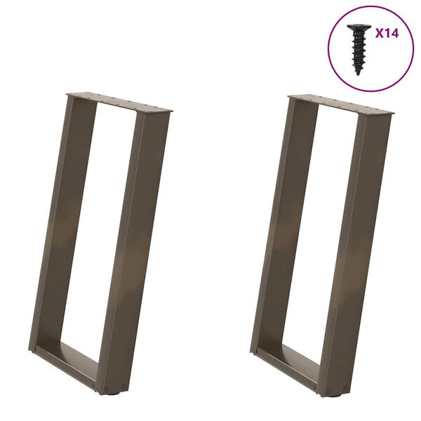 vidaXL bor&eth;stofubor&eth;sf&aelig;tur U-laga 2 stk. &uacute;r n&aacute;tt&uacute;rulegu st&aacute;li 60x(72-73) cm st&aacute;li