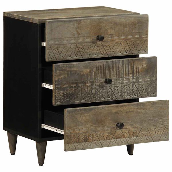 vidaXL N&aacute;ttbor&eth;ssk&aacute;pur Lj&oacute;sgr&aacute;r 50x33x60 cm Solid Wood Mang&oacute;