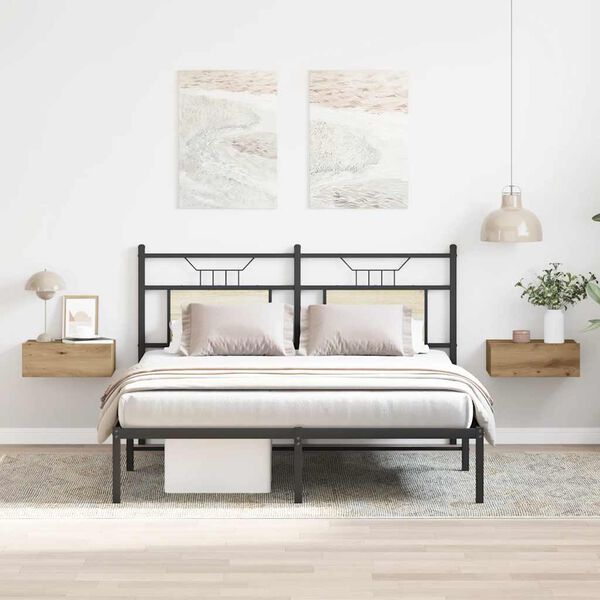 vidaXL Flj&oacute;tandi n&aacute;ttbor&eth; 2 stk Artisan Oak 40x32x15 cm Hanna&eth;ur vi&eth;ur