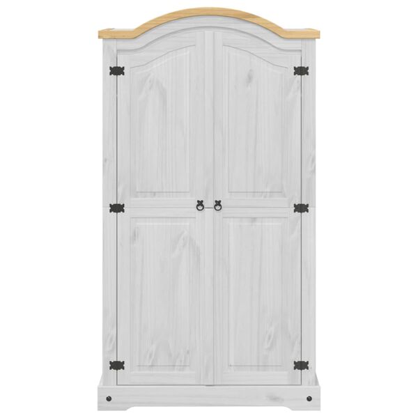 vidaXL Fataskápur „Corona“ Hvítur 102x52x186 cm Gegnheil Fura