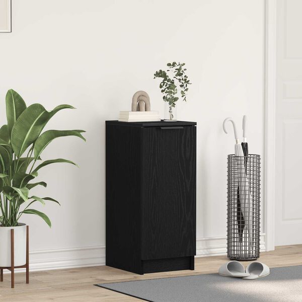 vidaXL Sk&oacute;knask&aacute;pur Svartur Eik 29,5 x 35 x 70 cm Samsettur vi&eth;ur