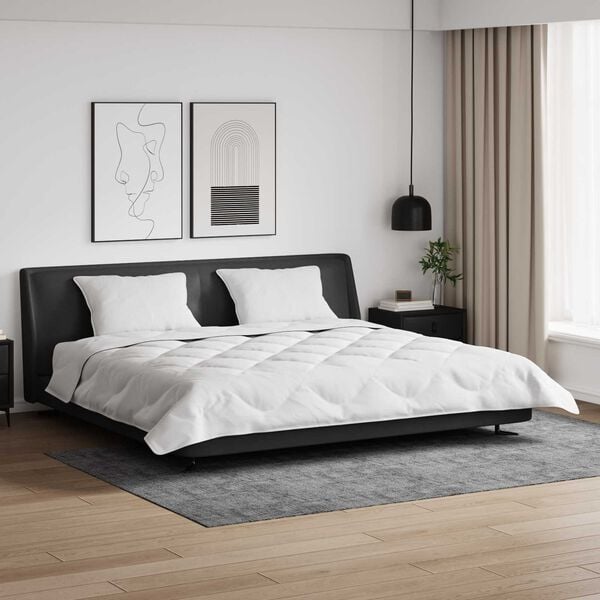 vidaXL Dúkur með púðum með kodda 3 pcs Hvítt Mikrofíber og dúnfjaðrir