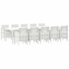 vidaXL Gar&eth;ur bor&eth;sett me&eth; p&uacute;&eth;i 11 pcs Hv&iacute;tt Fj&ouml;lr&ouml;nd og st&aacute;l