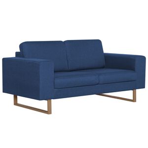 281385 vidaXL 2-Seater Sofa Fabric Blue