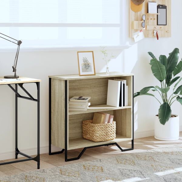 vidaXL Bókahilla Sonoma Eik 80x31x74,5 cm Samsettur Viður