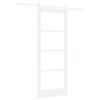 vidaXL Rennidyr ORKDAL Hv&iacute;tt 83 x 211 cm Gegnheil fura og gler