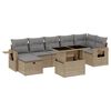 vidaXL 8 Hluta Gar&eth;s&oacute;fasett me&eth; Sessum Drappa&eth; P&oacute;l&yacute;rattan