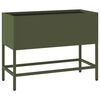 vidaXL Upphleypt gar&eth;gr&oacute;&eth;urpottur &Oacute;l&iacute;fugr&aelig;nn 60 x 26 x 45 cm St&aacute;l