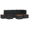 vidaXL Gar&eth;s&oacute;fa sett 7 pcs Svartur 55 x 62 x 69 cm Poly rattan