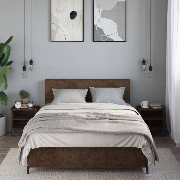 vidaXL Náttborð 2 stk. Brúnn Eik 40x30x40 cm Samsettur Viður