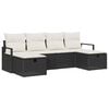 vidaXL S&oacute;fasett me&eth; p&uacute;&eth;i me&eth; geymslu 6 pcs Svartur og krem p&oacute;l&yacute;rattan