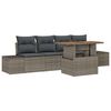vidaXL Gar&eth;s&oacute;fa sett me&eth; geymslu 5 pcs Gr&aacute;r Poly rattan