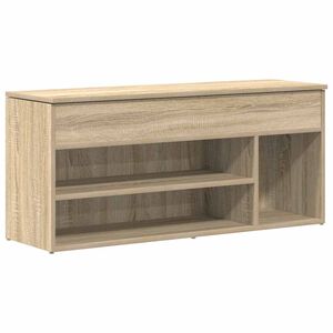 vidaXL Sk&oacute;bekkur Sonoma Eikarlitur 102x30,5x45 cm Samsettur Vi&eth;ur