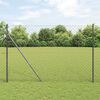 vidaXL Gir&eth;ingarp&oacute;stur Gr&aacute;r 25 x 1,6 m (60 x 60 mm mesh) St&aacute;l og PVC