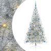 vidaXL Gervi fyrirfram l&yacute;stum j&oacute;latr&eacute; me&eth; 300 LED Silfur 210 cm PET