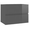 804880 vidaXL 2 Piece Bathroom Furniture Set High Gloss Grey Chipboard