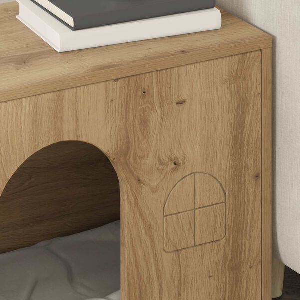 vidaXL Katta h&uacute;s Listama&eth;ur Eik 51 x 30 x 52 cm Samsettur vi&eth;ur