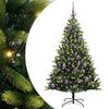 vidaXL Listilega Samanbrj&oacute;ta J&oacute;latr&eacute; 150 LED lj&oacute;s Gr&aelig;nn 150 cm