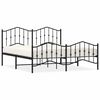 vidaXL R&uacute;mgrind &uacute;r M&aacute;lmi me&eth; H&ouml;fu&eth;gafli & F&oacute;tagafli Sv&ouml;rt 183x213 cm