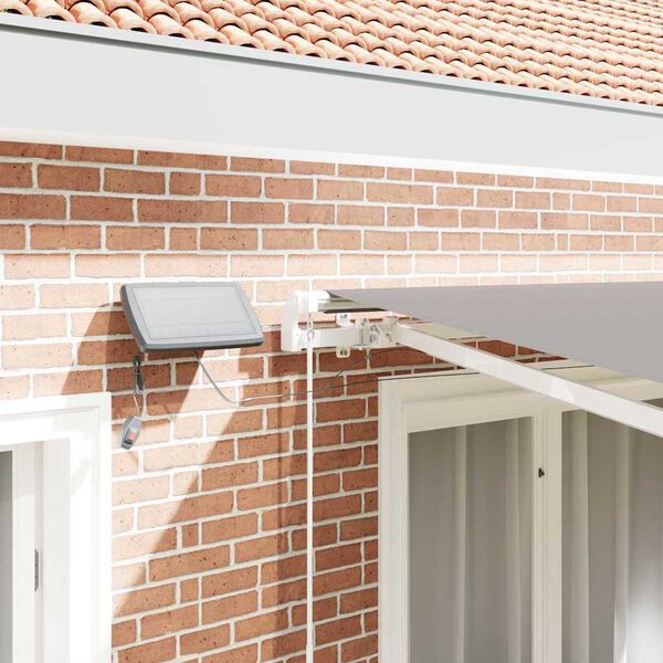 vidaXL H&aelig;gt a&eth; draga saman skyggni Lj&oacute;sgr&aacute;r 350 x 250 cm Efni og st&aacute;l